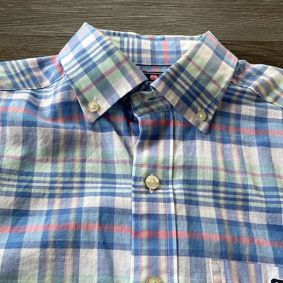 Vineyard Vines Plaid Slim Fit Tucker Long Sleeve Button Down Shirt - Picture 3 of 12